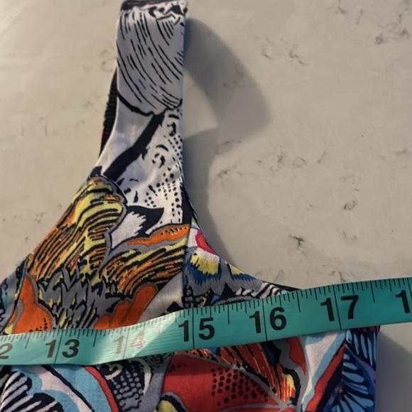 Nine West navy multi floral fitted flare dress Sz 8 - Picture 8 of 13